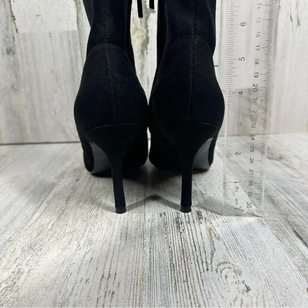Nine West Cadence Sexy Suede Like Textile Booties Black #9‎
